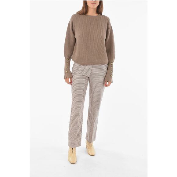 SEE BY CHLOE Houndstooth‎ Patterned Flat Front Trouser Pants Plaid Size 38 - Picture 1 of 10